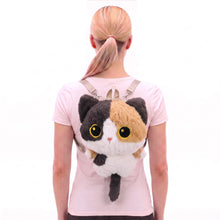 Load image into Gallery viewer, Calico Cartoon Cat Plush Backpack