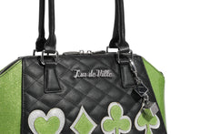 Load image into Gallery viewer, Black with Envy Green Sparkle De Lux Tote Purse
