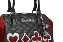 Load image into Gallery viewer, Black with Red Rum Sparkle De Lux Tote Purse