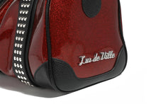 Load image into Gallery viewer, Black and Red Rum Sparkle Evie Tote
