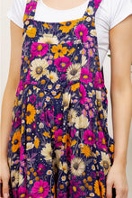 Load image into Gallery viewer, Retro Bright Floral Overalls