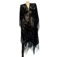 Load image into Gallery viewer, Keres Black Velvet Floral Burnout Kimono