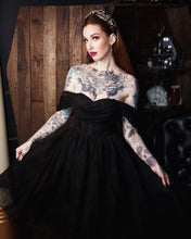 Load image into Gallery viewer, Octavia's Web Flocked Spiderweb Party Dress