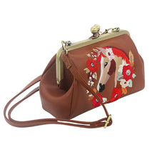 Load image into Gallery viewer, Floral Wreath Horse Vintage Kisslock Purse