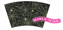 Load image into Gallery viewer, Spider Web Glow In The Dark Halloween Dessert Tumbler