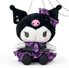 Load image into Gallery viewer, Kuromi Sweet Rock n' Check Gingham Plush Shoulder Purse