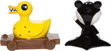 Load image into Gallery viewer, Scary Teddy and Killer Duck Nightmare Before Christmas Salt and Pepper Shakers