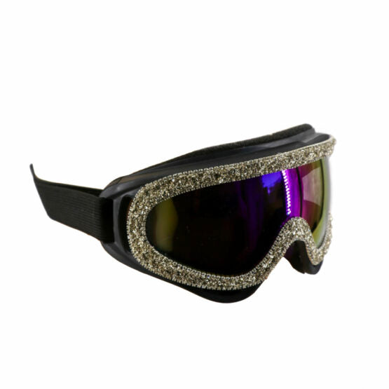 Oversized Goggle Glasses with Rhinestones
