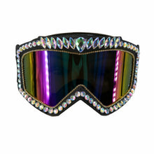 Load image into Gallery viewer, Crystal Gem Oversized Goggle Glasses with Rhinestones
