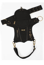 Load image into Gallery viewer, Black Sling Hip Bag with Thigh Belt