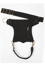 Load image into Gallery viewer, Black Sling Hip Bag with Thigh Belt