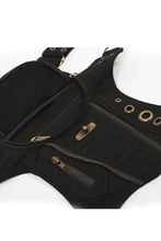Load image into Gallery viewer, Black Sling Hip Bag with Thigh Belt