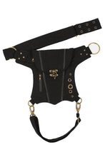 Load image into Gallery viewer, Black Sling Hip Bag with Thigh Belt