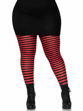 Load image into Gallery viewer, Black and Red Striped Tights