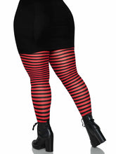 Load image into Gallery viewer, Black and Red Striped Tights