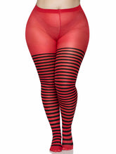 Load image into Gallery viewer, Black and Red Striped Tights