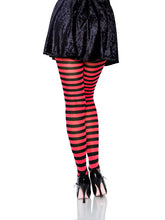 Load image into Gallery viewer, Black and Red Striped Tights
