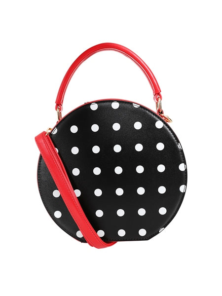 Tara Polka Dot Hatbox Style Purse