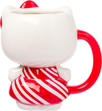 Load image into Gallery viewer, Hello Kitty Holiday Candy Cane Dress Sculpted Mug