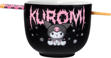 Load image into Gallery viewer, Kuromi Metal Logo Ramen Bowl with Chopsticks