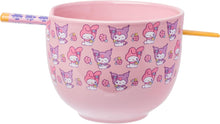 Load image into Gallery viewer, My Melody and Kuromi Ramen Bowl with Chopsticks