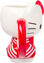 Load image into Gallery viewer, Hello Kitty Holiday Candy Cane Dress Sculpted Mug