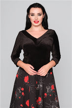 Load image into Gallery viewer, Malina Black Velvet Top