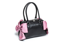 Load image into Gallery viewer, Bashful Blush & Black Matte Double Bow Tote