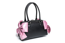 Load image into Gallery viewer, Bashful Blush & Black Matte Double Bow Tote