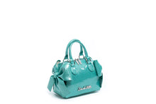 Load image into Gallery viewer, Mermaid Blue Sparkle Mini Double Bow Tote
