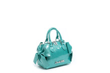 Load image into Gallery viewer, Mermaid Blue Sparkle Mini Double Bow Tote
