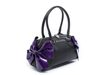 Load image into Gallery viewer, Poisonous Purple Sparkle & Black Double Bow Tote
