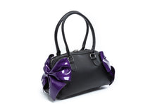 Load image into Gallery viewer, Poisonous Purple Sparkle & Black Double Bow Tote