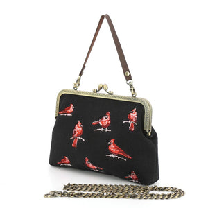 Cardinal Bird Kisslock Handbag