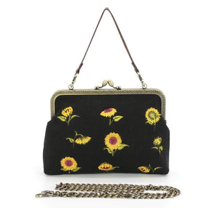 Sunflower Kisslock Handbag