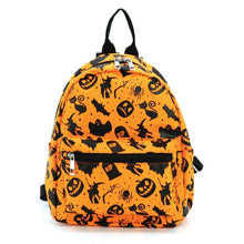 Load image into Gallery viewer, Orange Halloween Collage Mini Backpack
