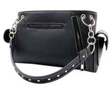 Load image into Gallery viewer, Skull Studs and Stitches Shoulder Purse
