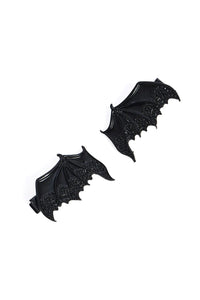 Lacy Bat Wing Metal Hair Clips Set of 2