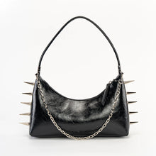 Load image into Gallery viewer, Spiked Out For A Walk Black Convertible Shoulder Purse