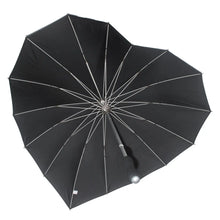 Load image into Gallery viewer, Black Heart Shaped Umbrella Parasol