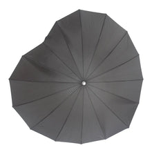 Load image into Gallery viewer, Black Heart Shaped Umbrella Parasol
