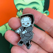 Load image into Gallery viewer, Boris the Wee Monster Babe Glow In The Dark Kewpie Pin