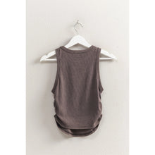 Load image into Gallery viewer, Charcoal Ruched Side Sleeveless Crop Top