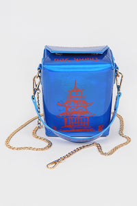 Cobalt Chinese Food To Go Box Clutch Purse