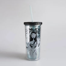 Load image into Gallery viewer, Tumbler with a design of corpse bride cartoon character and groom on a white background