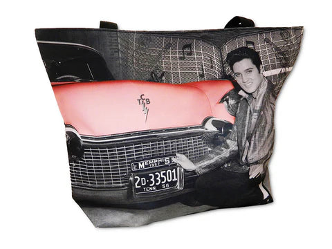 Elvis Pink Caddilac Tote Bag