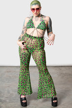 Load image into Gallery viewer, Emerald Sugar Mesh Flare Pants
