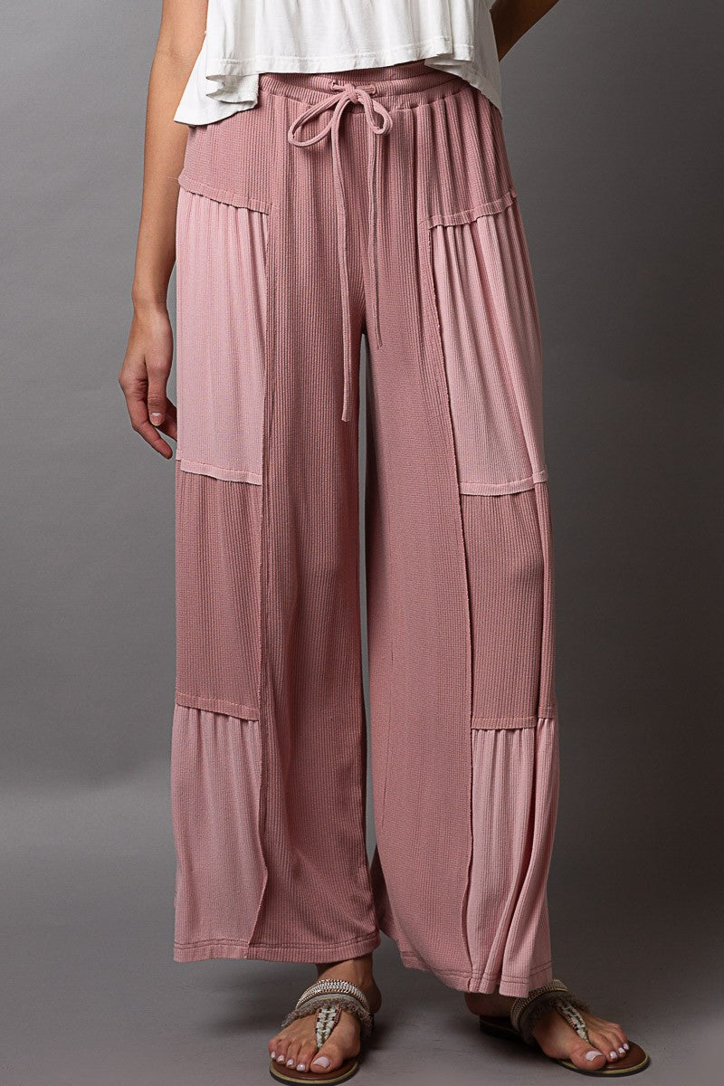 Mauve Pink Soft Patchwork Pants