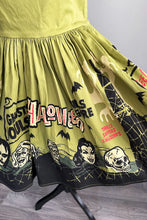 Load image into Gallery viewer, Vintage Halloween Ghouls and Ghosts Mini Skater Dress