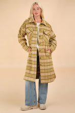 Load image into Gallery viewer, Green Plaid Aztec Jacket Coat